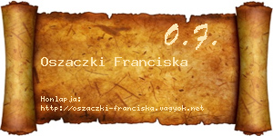 Oszaczki Franciska névjegykártya